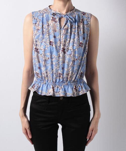 To b. by agnes b.(トゥービーバイアニエスベー)の「WR23 CHEMISE ボタニカルプリントブラウス(シャツ/ブラウス・レディース・ブルー・38/36)」の2枚目の写真