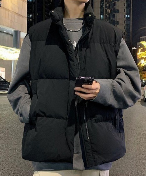 MGV（エムジーヴィー）の「ユニークジップフェイクダウンベスト（ダウンベスト・メンズ・グレー/ブラック/ベージュ・X-LARGE/LARGE/MEDIUM）」の12枚目の写真