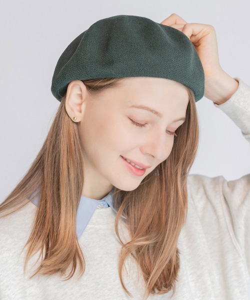 14+(イチヨンプラス)の「シンプルニットベレー帽(ハンチング/ベレー帽・レディース・レッド/パープル/ネイビー/グレー/ブラック/ベージュ/マスタード/ピンク/ワインレッド/ダークブラウン/オレンジ/ブラウン/グリーン・FREE/kids-M)」の6枚目の写真