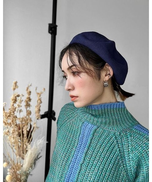 14+（イチヨンプラス）の「シンプルニットベレー帽（ハンチング/ベレー帽・レディース・レッド/パープル/ネイビー/グレー/ブラック/ベージュ/マスタード/ピンク/ワインレッド/ダークブラウン/オレンジ/ブラウン/グリーン・FREE/kids-M）」の22枚目の写真