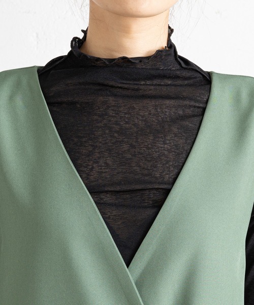 prose verse（プロズヴェール）の「金ボタンジレ2WAYジャンスカ（ジャンパースカート・レディース・ブラック/グリーン/アイボリー/モカ・ﾌﾘ-/FREE）」の9枚目の写真