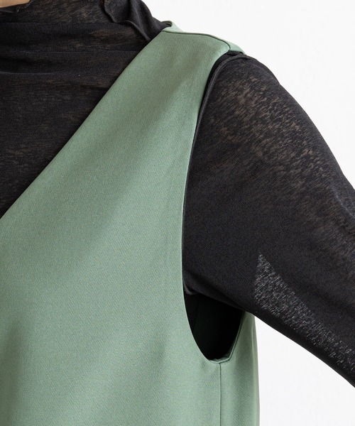 prose verse（プロズヴェール）の「金ボタンジレ2WAYジャンスカ（ジャンパースカート・レディース・ブラック/グリーン/アイボリー/モカ・ﾌﾘ-/FREE）」の15枚目の写真