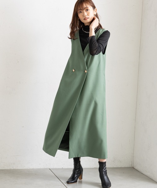 prose verse（プロズヴェール）の「金ボタンジレ2WAYジャンスカ（ジャンパースカート・レディース・ブラック/グリーン/アイボリー/モカ・ﾌﾘ-/FREE）」の11枚目の写真