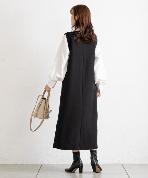 prose verse（プロズヴェール）の「金ボタンジレ2WAYジャンスカ（ジャンパースカート・レディース・ブラック/グリーン/アイボリー/モカ・ﾌﾘ-/FREE）」の19枚目の写真