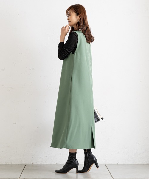 prose verse（プロズヴェール）の「金ボタンジレ2WAYジャンスカ（ジャンパースカート・レディース・ブラック/グリーン/アイボリー/モカ・ﾌﾘ-/FREE）」の14枚目の写真