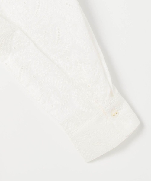 NICOLE white（ニコルホワイト）の「ペイスリー柄 生地刺繍ロングブラウス（シャツ/ブラウス・レディース・ブラック/オフホワイト・FREE）」の14枚目の写真