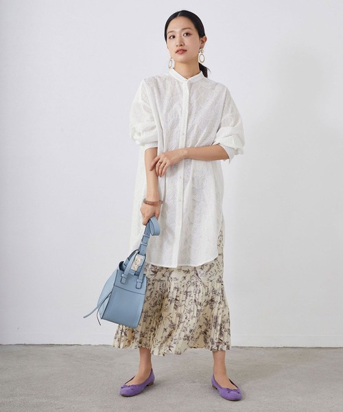 NICOLE white（ニコルホワイト）の「ペイスリー柄 生地刺繍ロングブラウス（シャツ/ブラウス・レディース・ブラック/オフホワイト・FREE）」の10枚目の写真