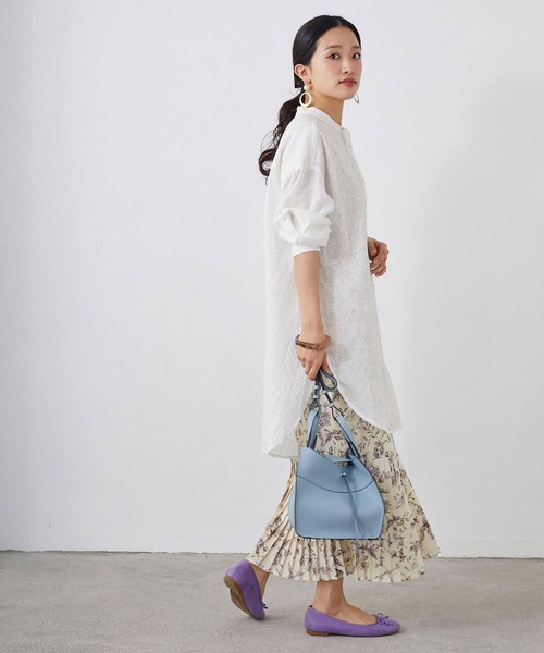 NICOLE white（ニコルホワイト）の「ペイスリー柄 生地刺繍ロングブラウス（シャツ/ブラウス・レディース・ブラック/オフホワイト・FREE）」の9枚目の写真