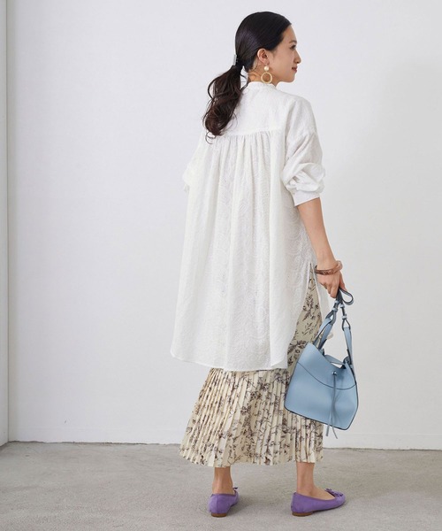 NICOLE white（ニコルホワイト）の「ペイスリー柄 生地刺繍ロングブラウス（シャツ/ブラウス・レディース・ブラック/オフホワイト・FREE）」の8枚目の写真