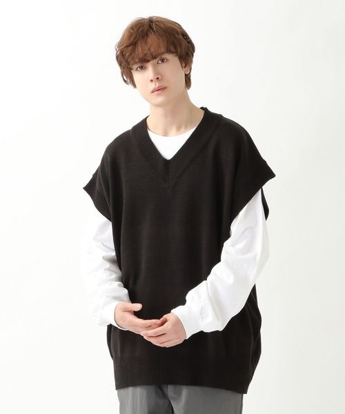 ALAND（エーランド）の「3.3Field Trip／Vネックオーバーベスト　2273939（ベスト・メンズ・ブラック/ダークグリーン/アイボリー・FREE）」の21枚目の写真