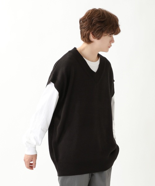 ALAND（エーランド）の「3.3Field Trip／Vネックオーバーベスト　2273939（ベスト・メンズ・ブラック/ダークグリーン/アイボリー・FREE）」の18枚目の写真