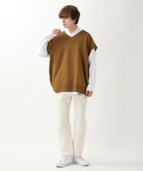 ALAND（エーランド）の「3.3Field Trip／Vネックオーバーベスト　2273939（ベスト・メンズ・ブラック/ダークグリーン/アイボリー・FREE）」の15枚目の写真