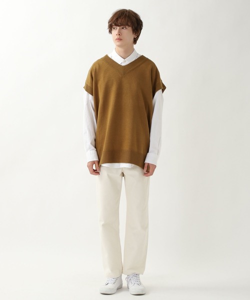 ALAND（エーランド）の「3.3Field Trip／Vネックオーバーベスト　2273939（ベスト・メンズ・ブラック/ダークグリーン/アイボリー・FREE）」の5枚目の写真