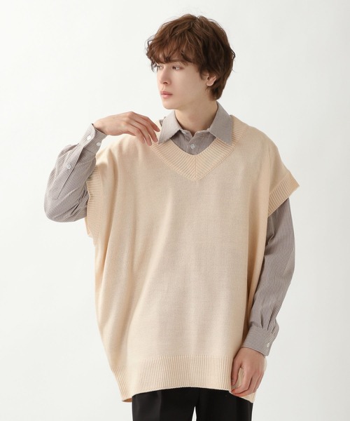 ALAND（エーランド）の「3.3Field Trip／Vネックオーバーベスト　2273939（ベスト・メンズ・ブラック/ダークグリーン/アイボリー・FREE）」の14枚目の写真