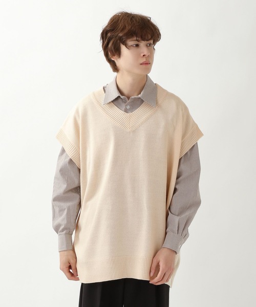 ALAND（エーランド）の「3.3Field Trip／Vネックオーバーベスト　2273939（ベスト・メンズ・ブラック/ダークグリーン/アイボリー・FREE）」の12枚目の写真