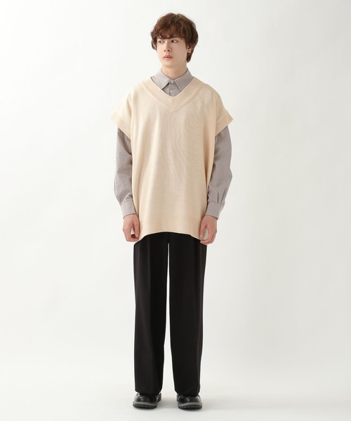 ALAND（エーランド）の「3.3Field Trip／Vネックオーバーベスト　2273939（ベスト・メンズ・ブラック/ダークグリーン/アイボリー・FREE）」の16枚目の写真