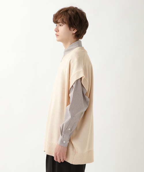 ALAND（エーランド）の「3.3Field Trip／Vネックオーバーベスト　2273939（ベスト・メンズ・ブラック/ダークグリーン/アイボリー・FREE）」の6枚目の写真