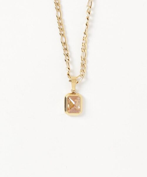 9ban（キューバン）の「【9ban】キューバン/ Orenge stone necklace（ネックレス・レディース・ゴールド・FREE）」の4枚目の写真