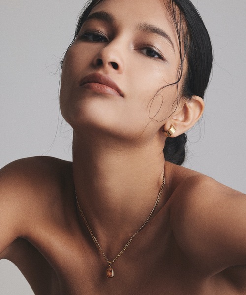 9ban（キューバン）の「【9ban】キューバン/ Orenge stone necklace（ネックレス・レディース・ゴールド・FREE）」の9枚目の写真