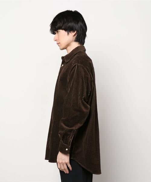 KURO(クロ)の「【KURO】5W CORDUROY BIG SHIRT(シャツ/ブラウス・メンズ・ブラウン/アイボリー・MEDIUM/X-SMALL)」の3枚目の写真