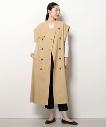 CLANE アイボリー ロングコート 半袖 ギャバ袖2WAYロングコート(アイボリー) | COPINE