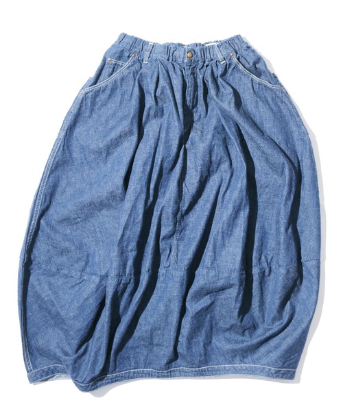orSlow(オアスロウ)の「orSlow/オアスロウ BALLOON PAINTER GATHER SKIRT DENIM O/W デニムロングスカート ギャザースカート(デニムスカート・レディース・ワンウォッシュ・FREE)」の15枚目の写真