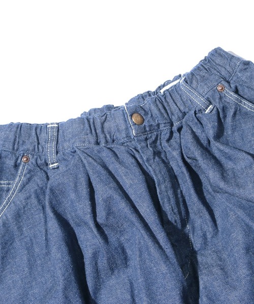 orSlow(オアスロウ)の「orSlow/オアスロウ BALLOON PAINTER GATHER SKIRT DENIM O/W デニムロングスカート ギャザースカート(デニムスカート・レディース・ワンウォッシュ・FREE)」の4枚目の写真