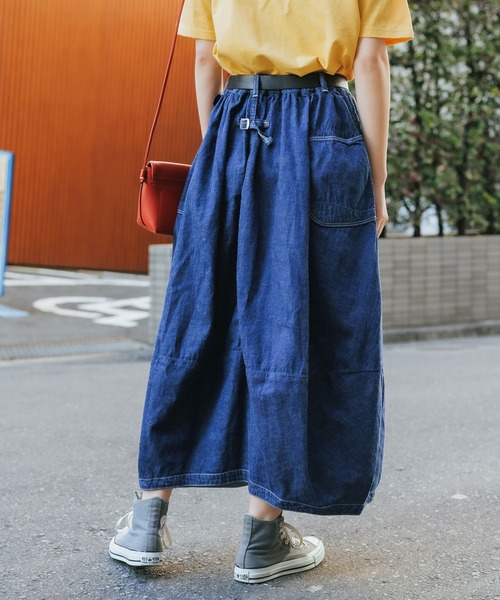 orSlow(オアスロウ)の「orSlow/オアスロウ BALLOON PAINTER GATHER SKIRT DENIM O/W デニムロングスカート ギャザースカート(デニムスカート・レディース・ワンウォッシュ・FREE)」の20枚目の写真
