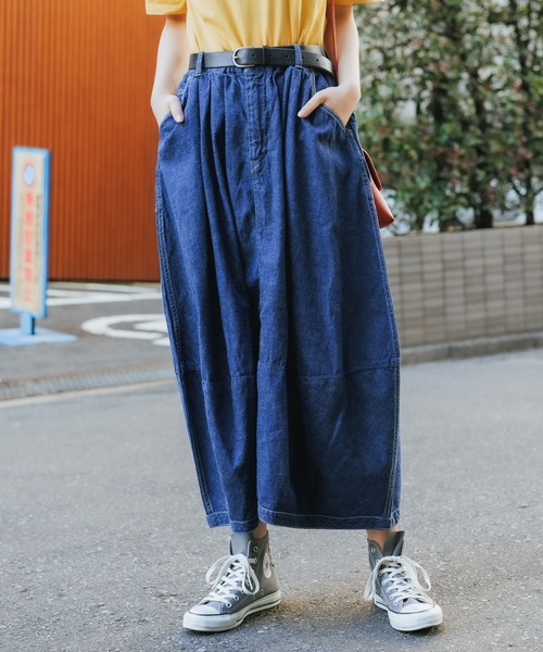 orSlow(オアスロウ)の「orSlow/オアスロウ BALLOON PAINTER GATHER SKIRT DENIM O/W デニムロングスカート ギャザースカート(デニムスカート・レディース・ワンウォッシュ・FREE)」の19枚目の写真