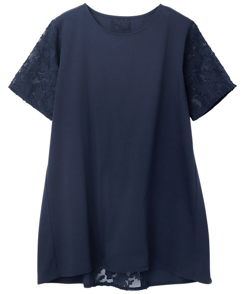 RANAN(ラナン)の「接触冷感/綿100%バックシャンプルオーバー(Tシャツ/カットソー・レディース・セージグリーン/ネイビー・LL/L/M)」の9枚目の写真