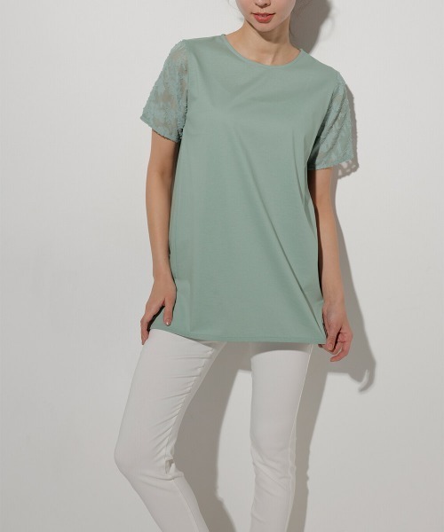 RANAN(ラナン)の「接触冷感/綿100%バックシャンプルオーバー(Tシャツ/カットソー・レディース・セージグリーン/ネイビー・LL/L/M)」の5枚目の写真