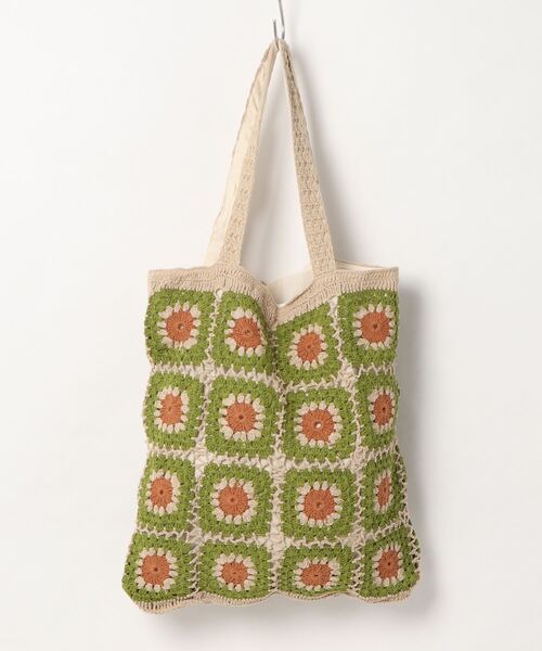 ehka sopo（エヘカソポ）の「配色かぎ針編みトートバッグ（トートバッグ・レディース・ブラック/グリーン/キナリ・ﾌﾘ-）」の11枚目の写真
