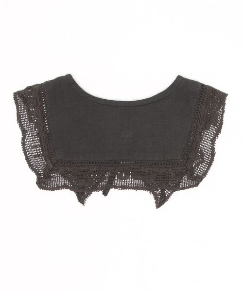 A BOND（アボンド）の「製品染めレースつけ衿（S～LL）（付け襟・キッズ・アイボリー/チャコール・LL/S/M/L）」の3枚目の写真