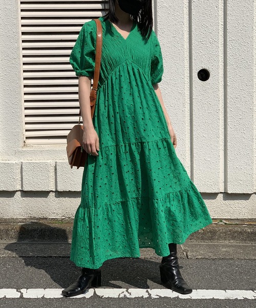 Jewelobe（ジュエローブ）の「コットンレースシャーリングワンピース