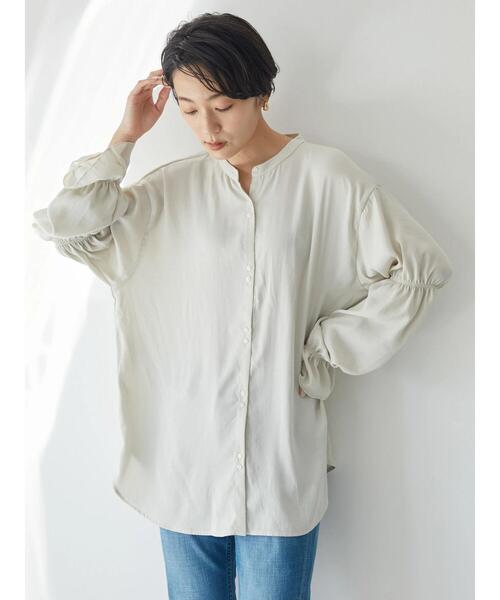 AMERICAN HOLIC（アメリカンホリック）の「キャンディースリーブとろみブラウス（シャツ/ブラウス・レディース・サックスブルー/アイボリー・L/M）」の3枚目の写真