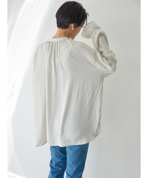 AMERICAN HOLIC（アメリカンホリック）の「キャンディースリーブとろみブラウス（シャツ/ブラウス・レディース・サックスブルー/アイボリー・L/M）」の5枚目の写真