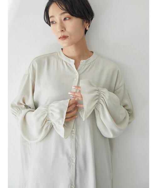 AMERICAN HOLIC（アメリカンホリック）の「キャンディースリーブとろみブラウス（シャツ/ブラウス・レディース・サックスブルー/アイボリー・L/M）」の6枚目の写真