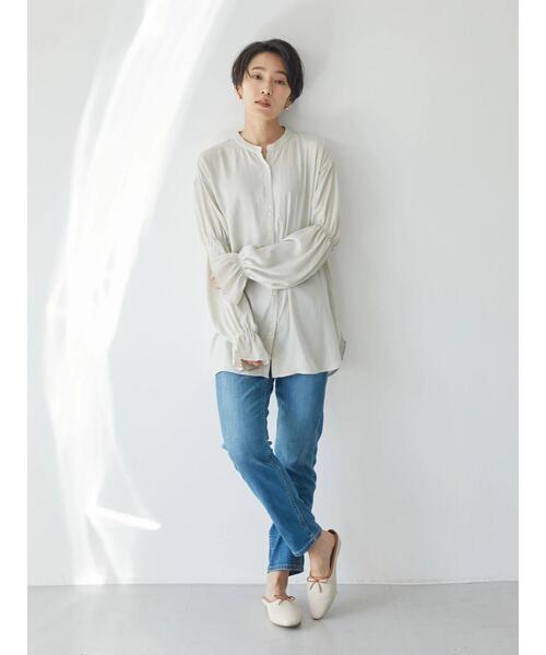 AMERICAN HOLIC（アメリカンホリック）の「キャンディースリーブとろみブラウス（シャツ/ブラウス・レディース・サックスブルー/アイボリー・L/M）」の10枚目の写真