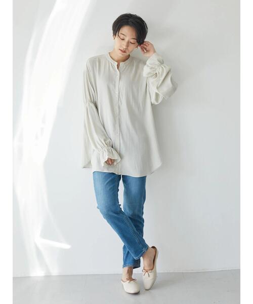 AMERICAN HOLIC（アメリカンホリック）の「キャンディースリーブとろみブラウス（シャツ/ブラウス・レディース・サックスブルー/アイボリー・L/M）」の11枚目の写真