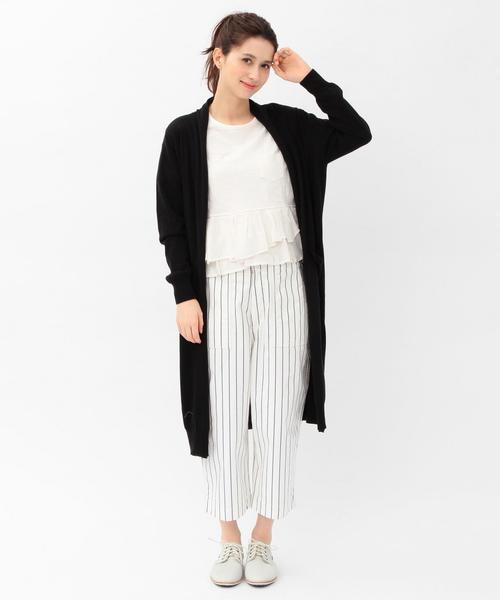 Another Edition（アナザーエディション）の「ロングカーディガン/AEBC COTTON LONG CGN◆（カーディガン/ボレロ・レディース・ブラック/グレー/ベージュ・ﾌﾘ-）」の2枚目の写真