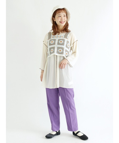 ehka sopo（エヘカソポ）の「センタープレスパンツ（その他パンツ・レディース・チャコール/パープル/ベージュ・ﾌﾘ-）」の6枚目の写真