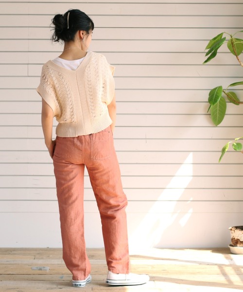 cepo（セポ）の「コットンリネンカラーパンツ　セットアップ可能（その他パンツ・レディース・カーキ/イエロー/オレンジ/ブルー・S/M/L）」の16枚目の写真