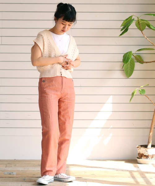 cepo（セポ）の「コットンリネンカラーパンツ　セットアップ可能（その他パンツ・レディース・カーキ/イエロー/オレンジ/ブルー・S/M/L）」の14枚目の写真