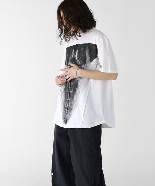 minsobi（ミンソビ）の「プリント半袖Tシャツ（Tシャツ/カットソー・メンズ・ホワイト/ブラック・FREE）」の2枚目の写真