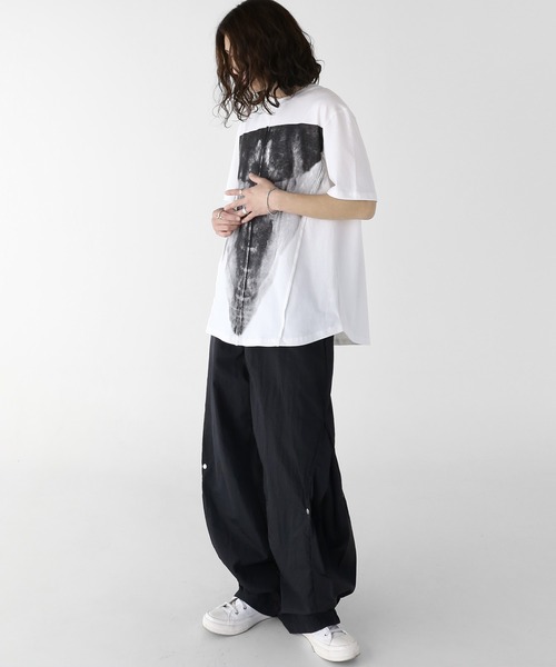 minsobi（ミンソビ）の「プリント半袖Tシャツ（Tシャツ/カットソー・メンズ・ホワイト/ブラック・FREE）」の19枚目の写真