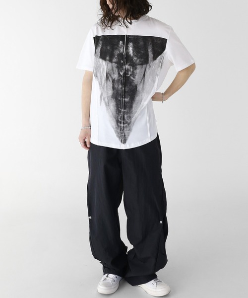 minsobi（ミンソビ）の「プリント半袖Tシャツ（Tシャツ/カットソー・メンズ・ホワイト/ブラック・FREE）」の6枚目の写真