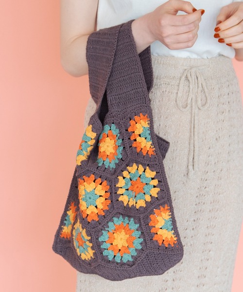 Crisp（クリスプ）の「クロシェモチーフバッグ（ハンドバッグ・レディース・ブラウン/アイボリー・FREE）」の16枚目の写真