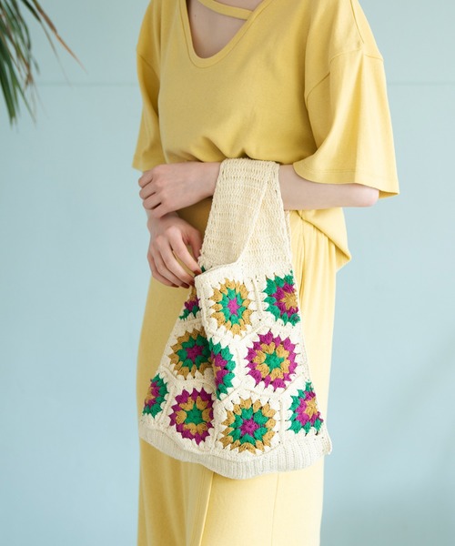 Crisp（クリスプ）の「クロシェモチーフバッグ（ハンドバッグ・レディース・ブラウン/アイボリー・FREE）」の18枚目の写真