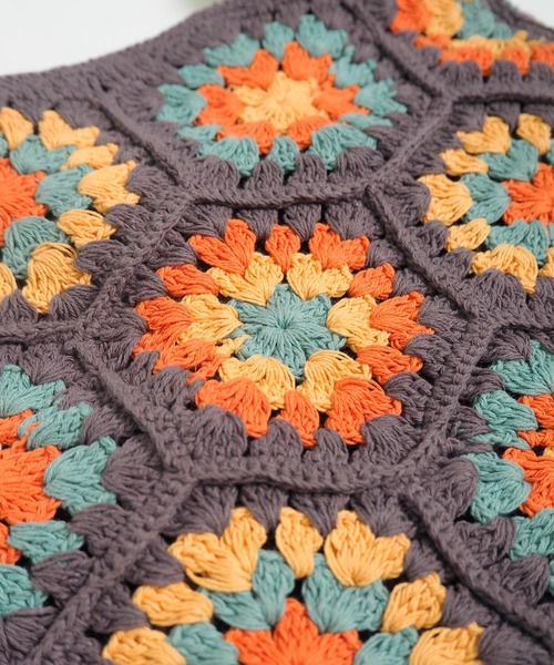 Crisp（クリスプ）の「クロシェモチーフバッグ（ハンドバッグ・レディース・ブラウン/アイボリー・FREE）」の14枚目の写真