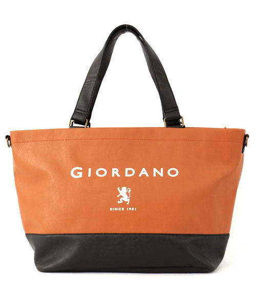 GIORDANO（ジョルダーノ）の「[GIORDANO]ライオンプリントPUレザーバイカラートートバッグ (2015年モデル）（トートバッグ・レディース・ホワイト/ブラウン/ネイビー・FREE）」の2枚目の写真